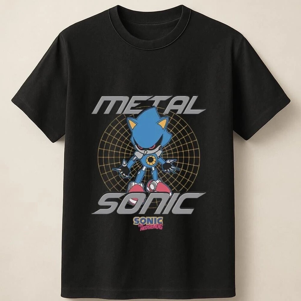 Sonic With Futuristic Metal Robot Art Unisex T Shirt 166